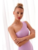 Fitted one-shoulder dress, lavender 08210 - Online store - Boutique